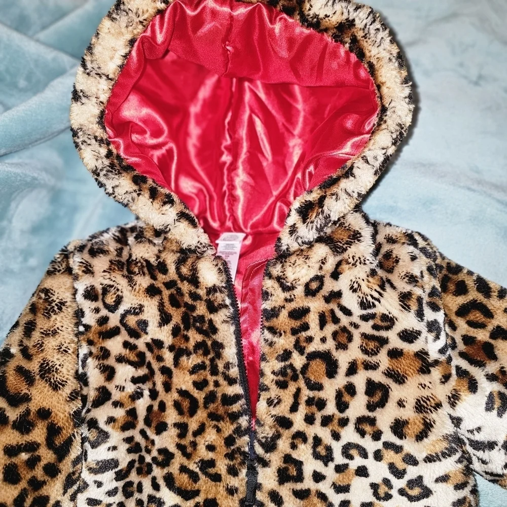 Little Me Leopard Print Pea Coat